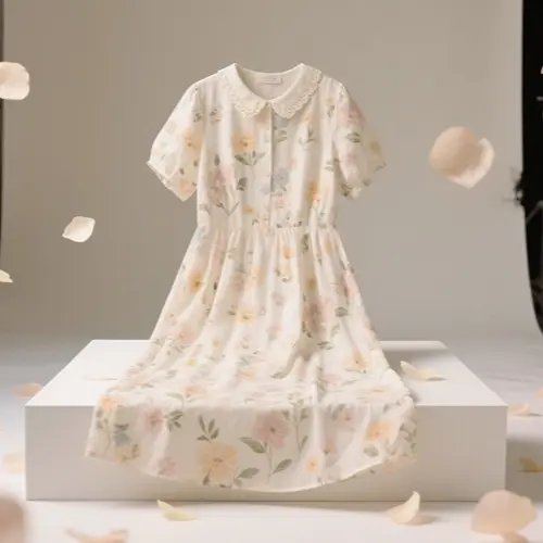 花漾中長款夏季連衣裙