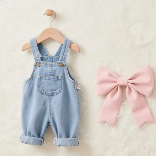 幼童牛仔背帶褲